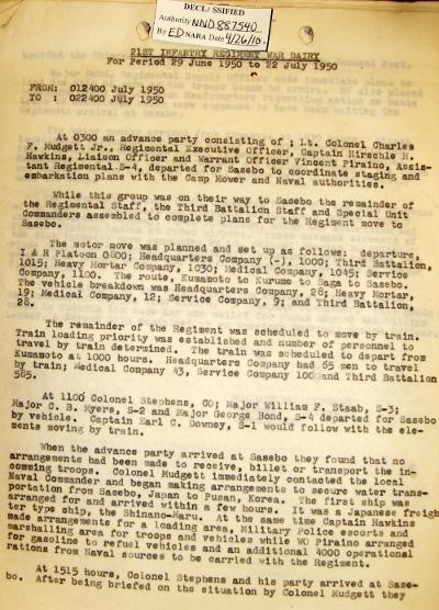 21ST INFANTRY WAR DIARY FOR 2 JULY -PAGE 11950