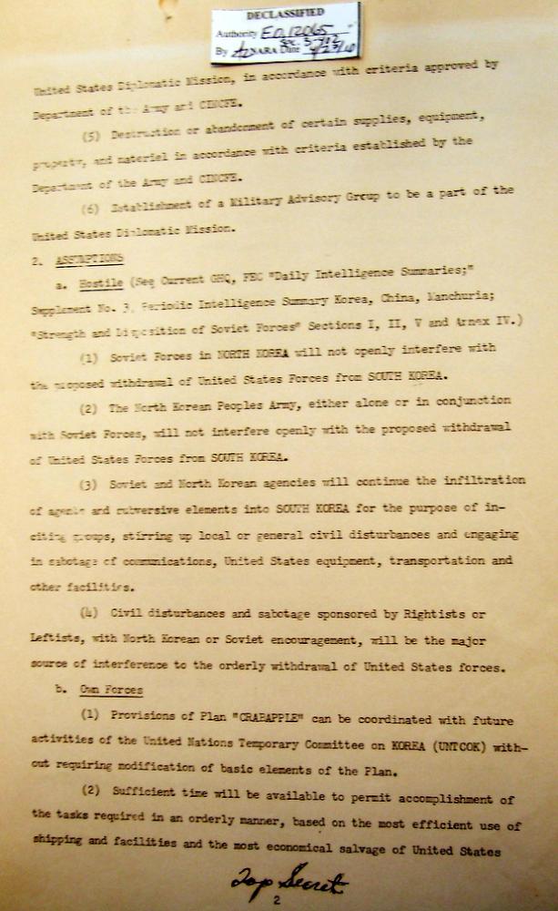 OPERATION CRABAPPLE-PLAN FOR REMOVING TROOPS FROM KOREA P. 2