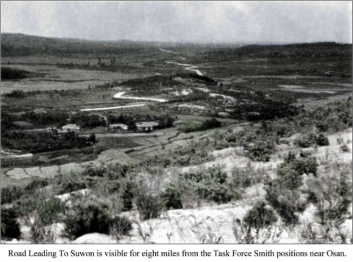 PHOTO FROM TOP OF HILL WHERE TASK FORCE SMITH WAS LOCATED